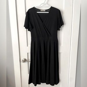 Nemidor Black MIDI Wrap Dress -Size 16
